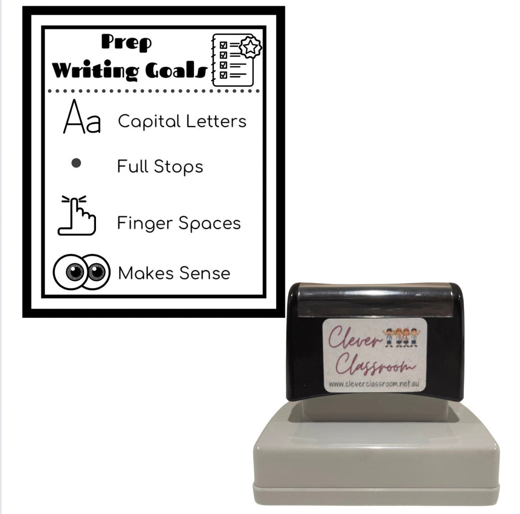 Prep Writing Goals Personalised Stamp Self Inking Your choice of colour