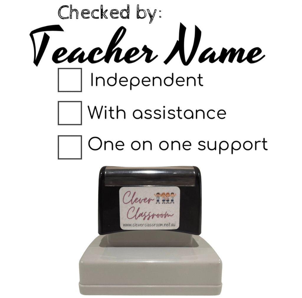 Checked by.... 43 x 67mm Teacher Stamp Self Inking - Large Rectangle Your choice of colour