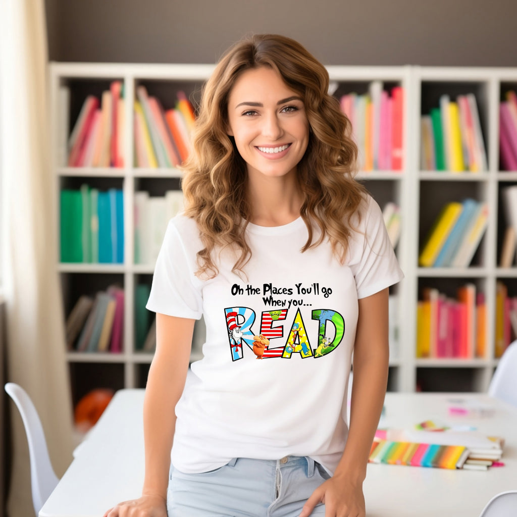 Teacher T-shirt - Oh the places you'll go when you read