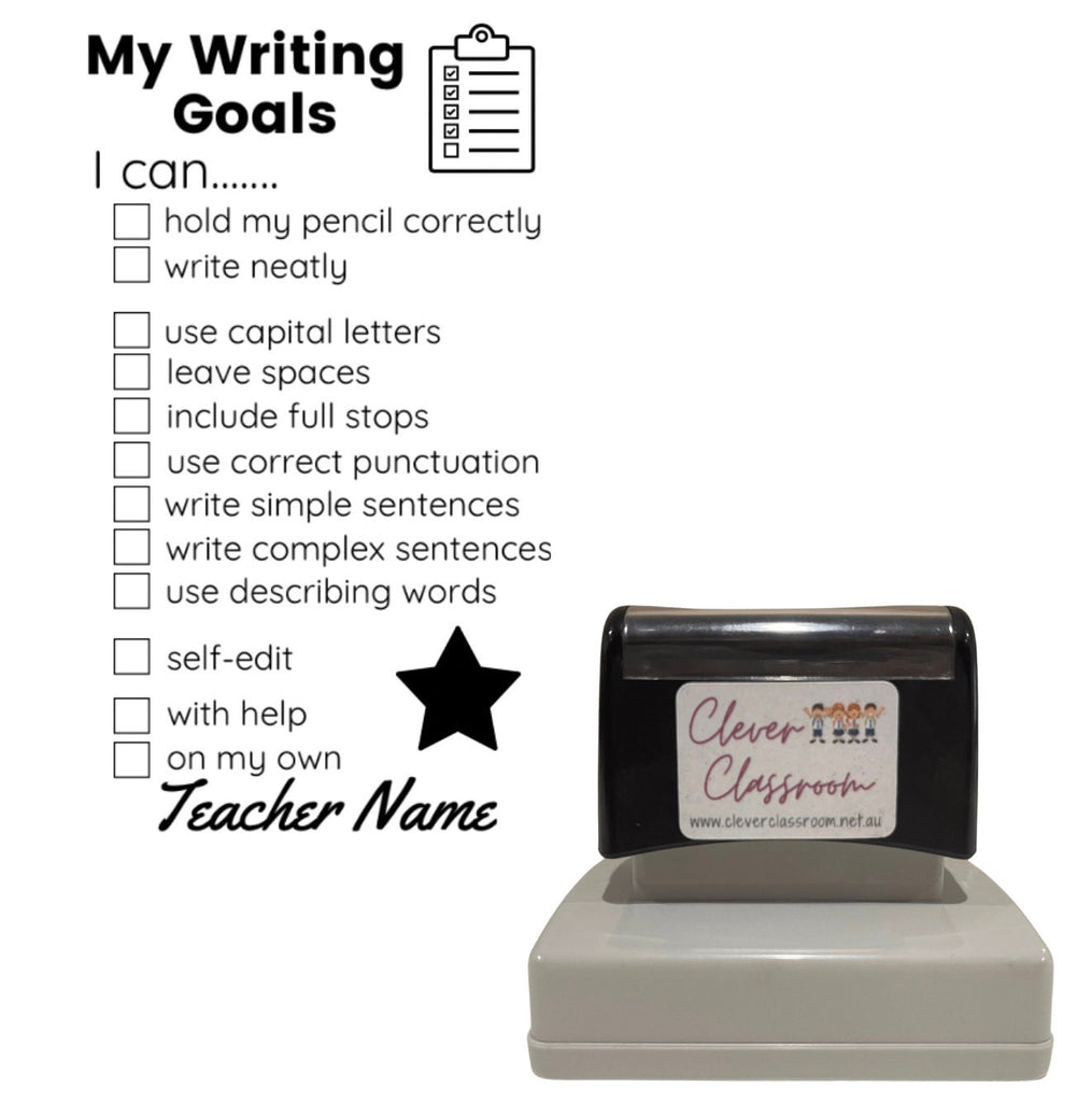 Writing Goals Personalised Stamp Self Inking Your choice of colour