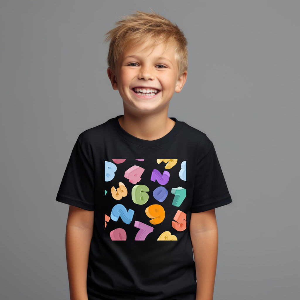 Kid's T-shirt - Maths Days - Large Numbers - Black or White