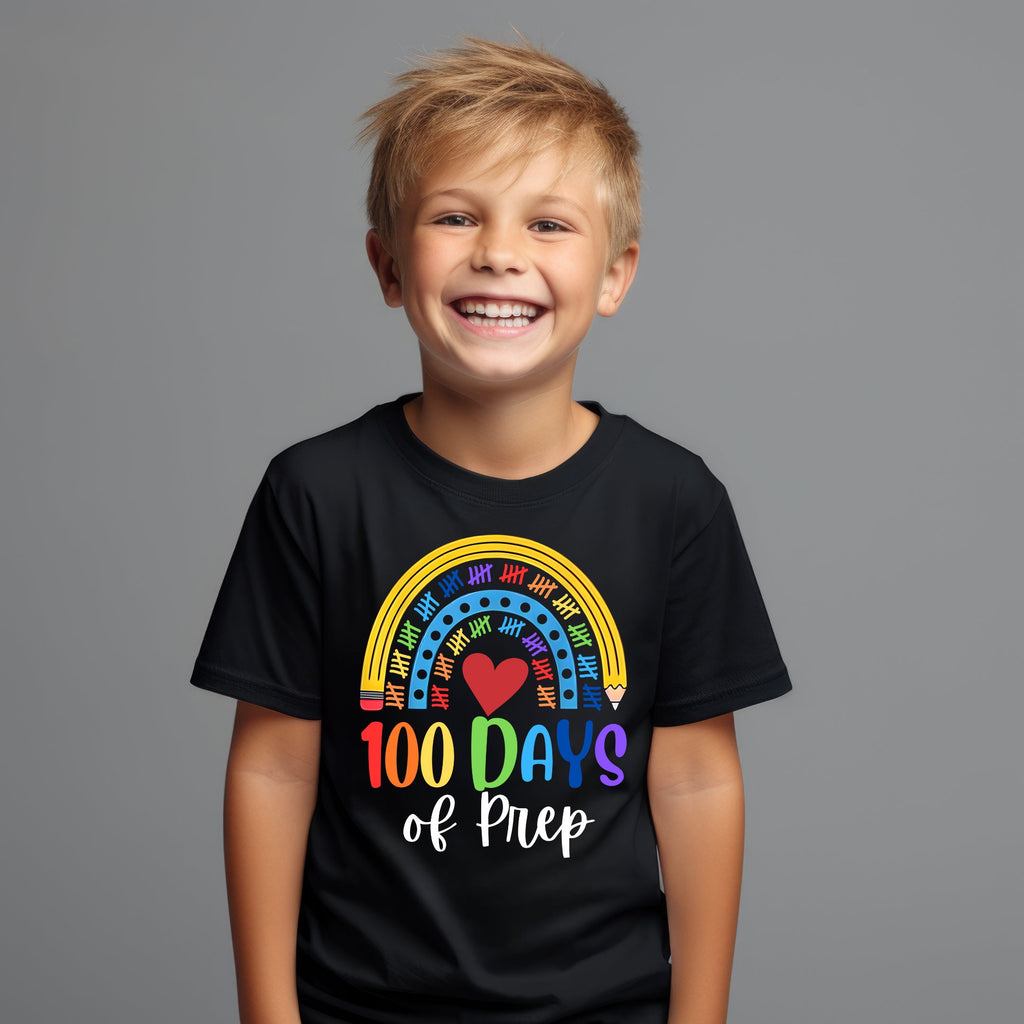 Kid's T-shirt - 100 Days of Prep - Black only