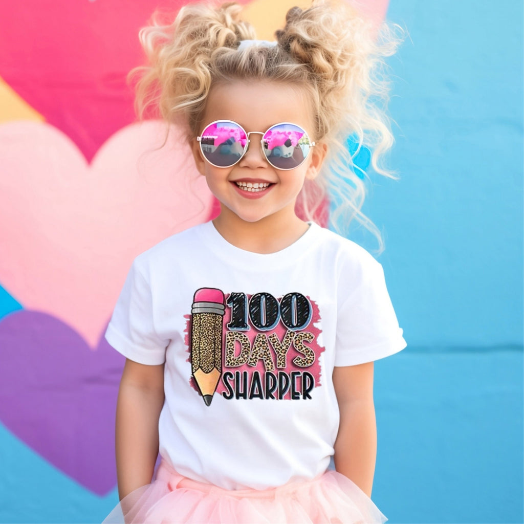 Kid's T-shirt - 100 Days Sharper Leopard - Black or White