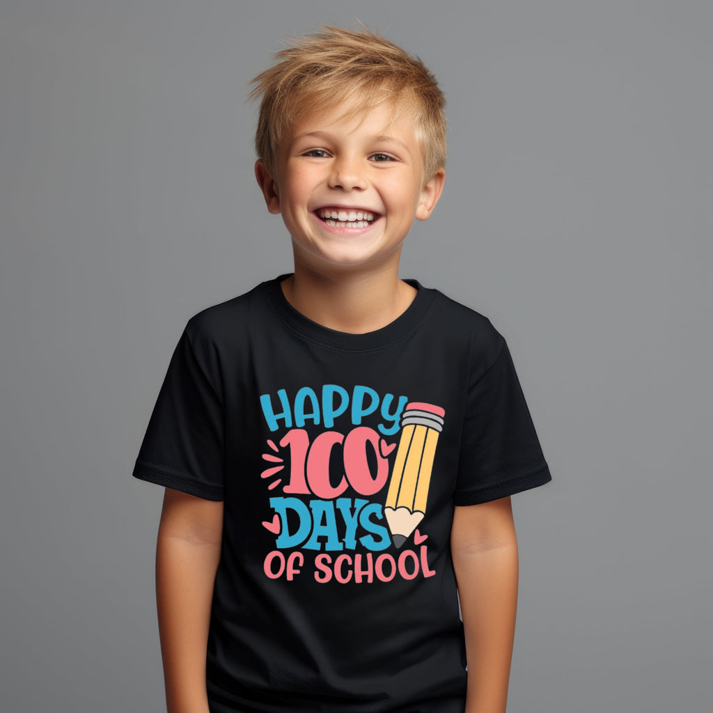 Kid's T-shirt - Happy 100 Days of School - Black or White