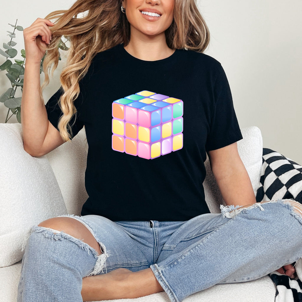 Teacher T-shirt - Maths Day - Pastel Cube - Black or White