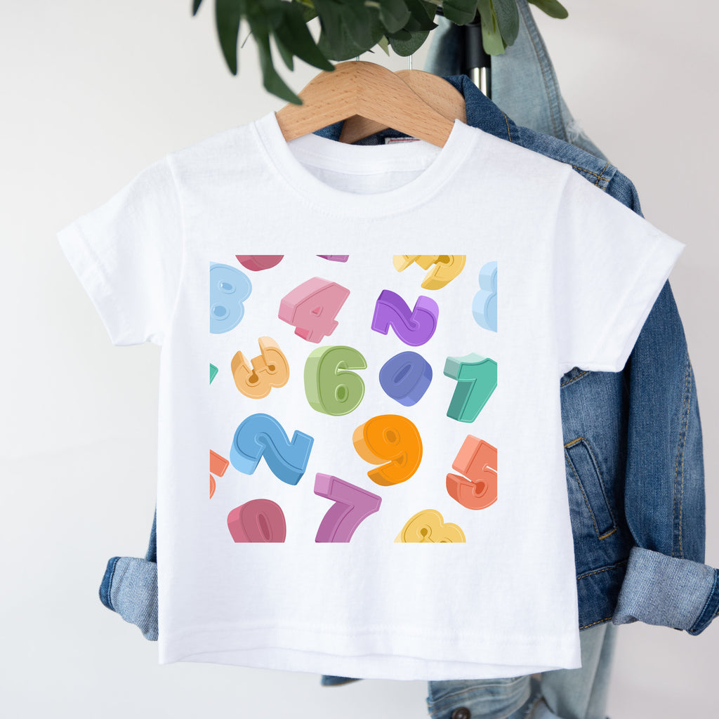 Kid's T-shirt - Maths Days - Large Numbers - Black or White