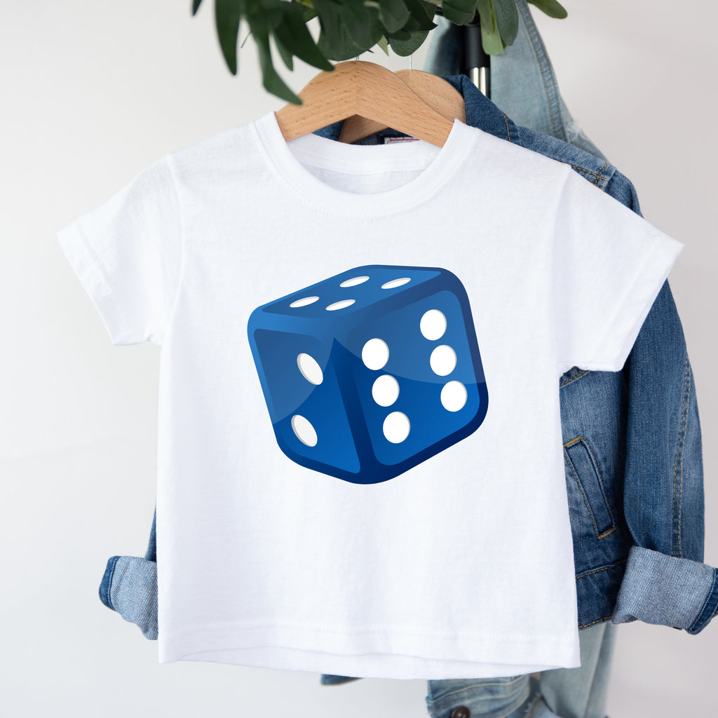 Kid's T-shirt - Maths Days - Blue Dice - Black or White