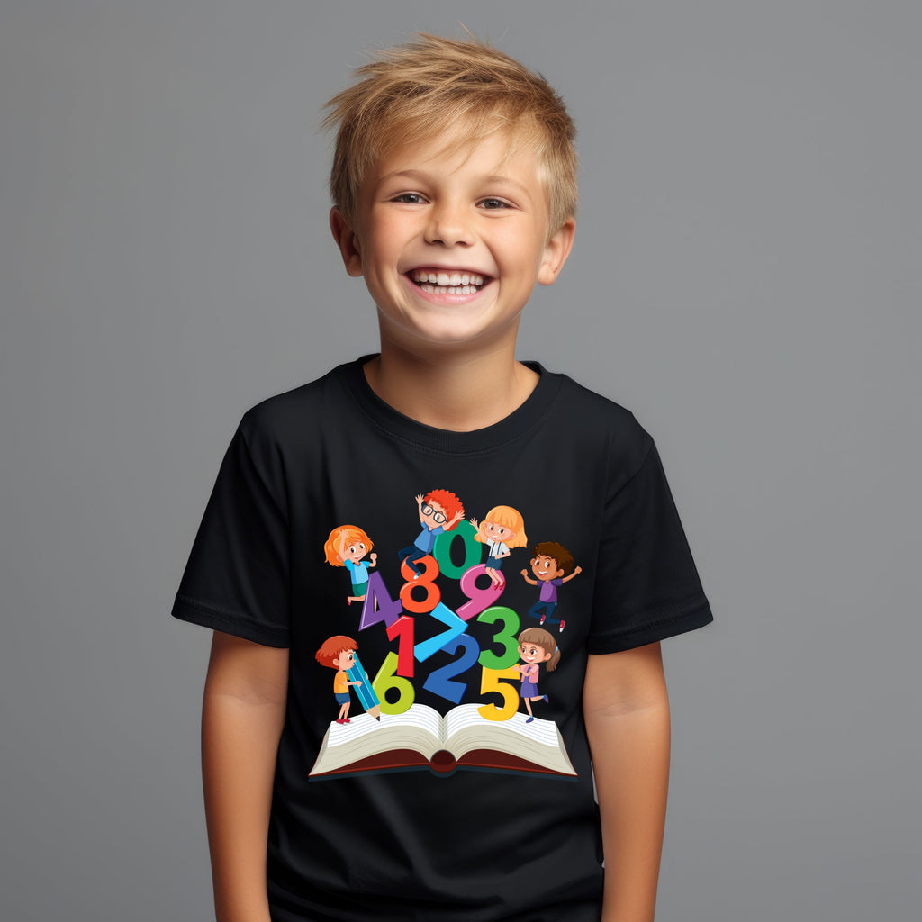 Kid's T-shirt - Maths Days - Numbers Book - Black or White