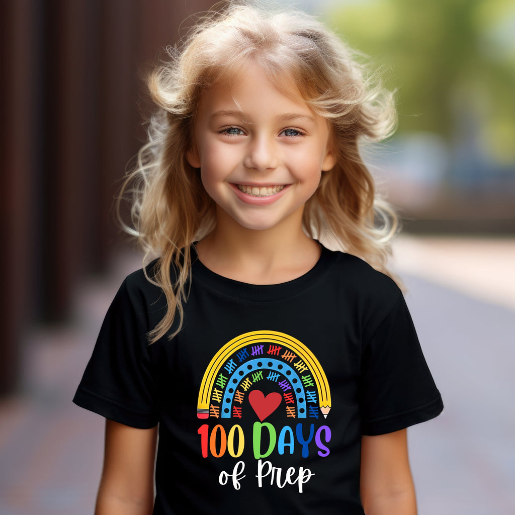 Kid's T-shirt - 100 Days of Prep - Black only