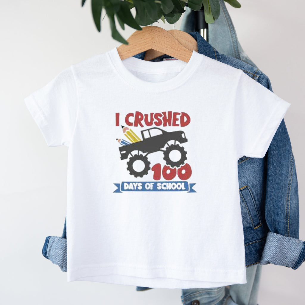 Kid's T-shirt - I crushed 100 Days Truck - Black or White