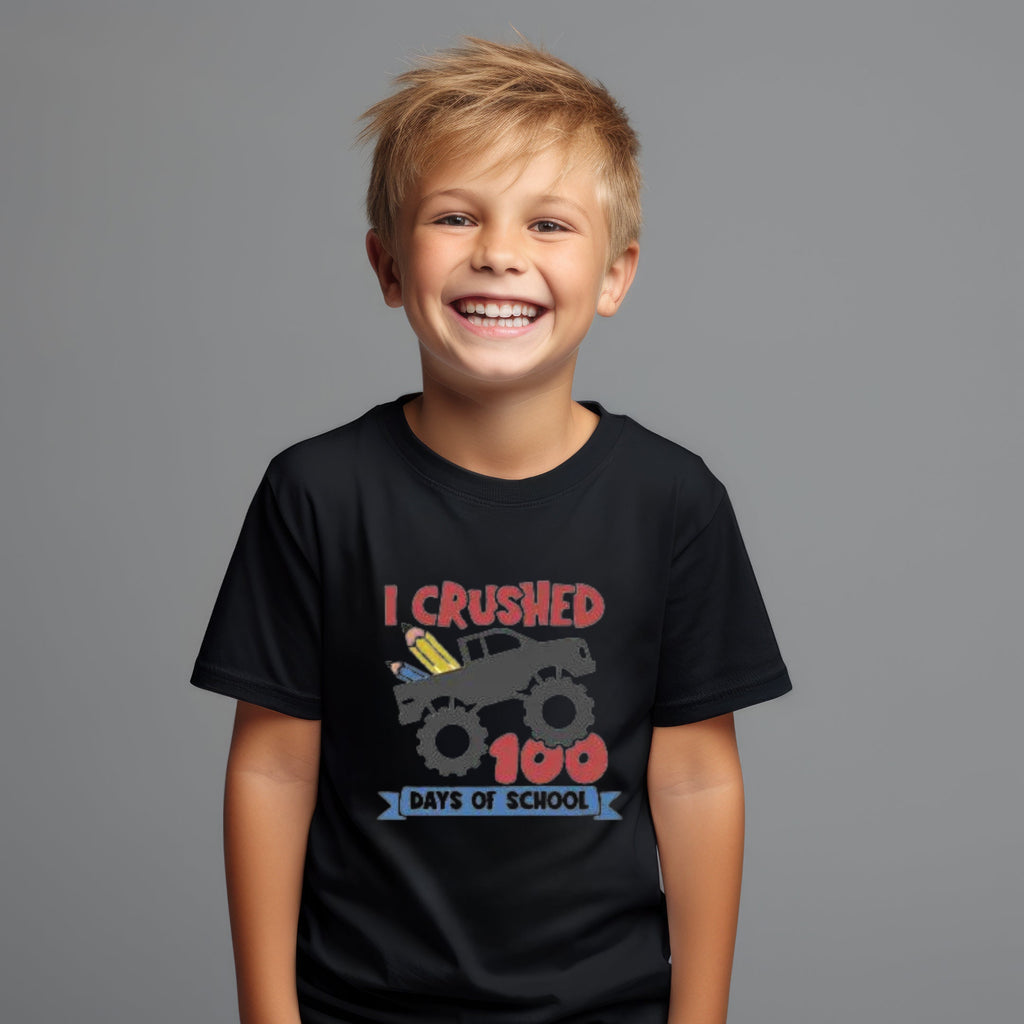 Kid's T-shirt - I crushed 100 Days Truck - Black or White