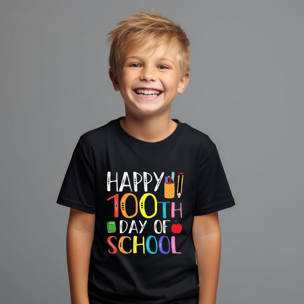 Kid's T-shirt - Happy 100th Day of School - Black only