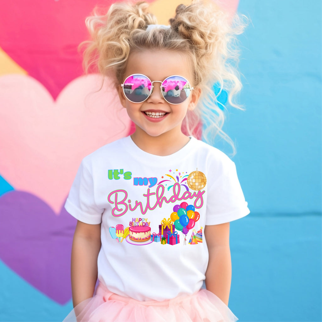 Kid's T-shirt - It's my Birthday - Black or White