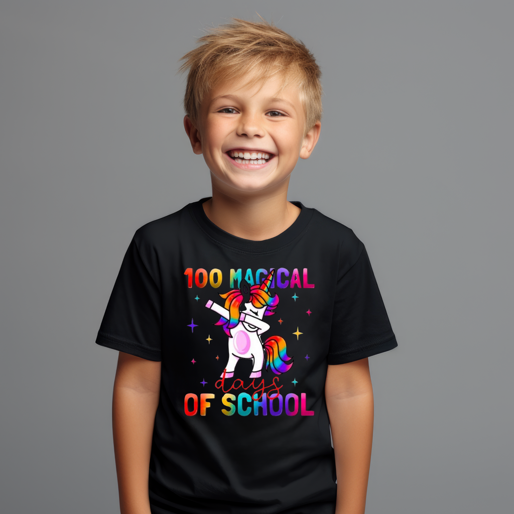 Kid's Magical 100 Days Unicorn Dab t-shirt