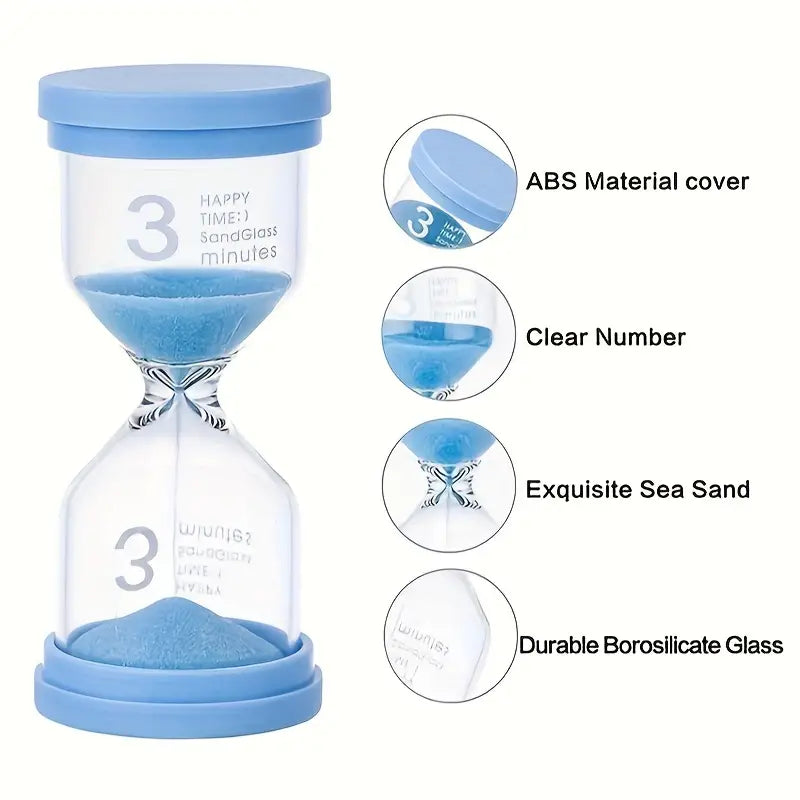 Set of 4 Large PASTEL Sand Timers -  3 min, 5 min, 15 min & 30 min.