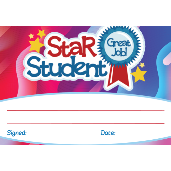 25 Star Student Student Award Certificates