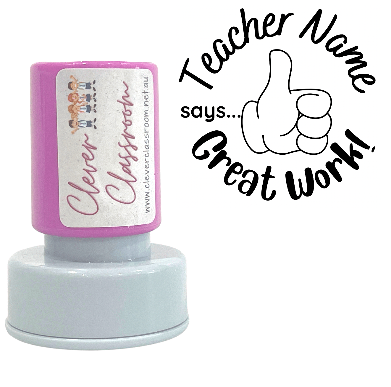Great Work! Thumbs Up Teacher Stamp Self-inking 30mm round