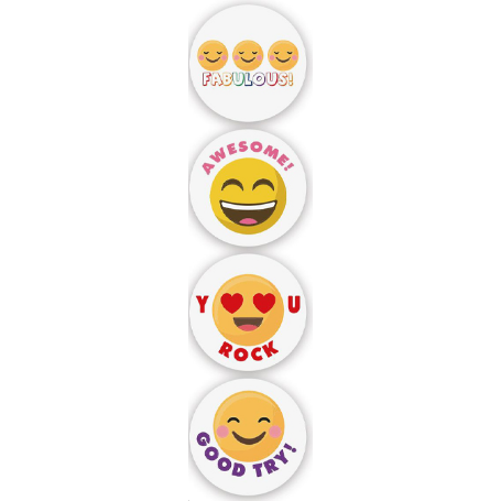 Cool 500 sur un rouleau - Autocollants Emoji Autocollants colorés de mérite  des enseignants