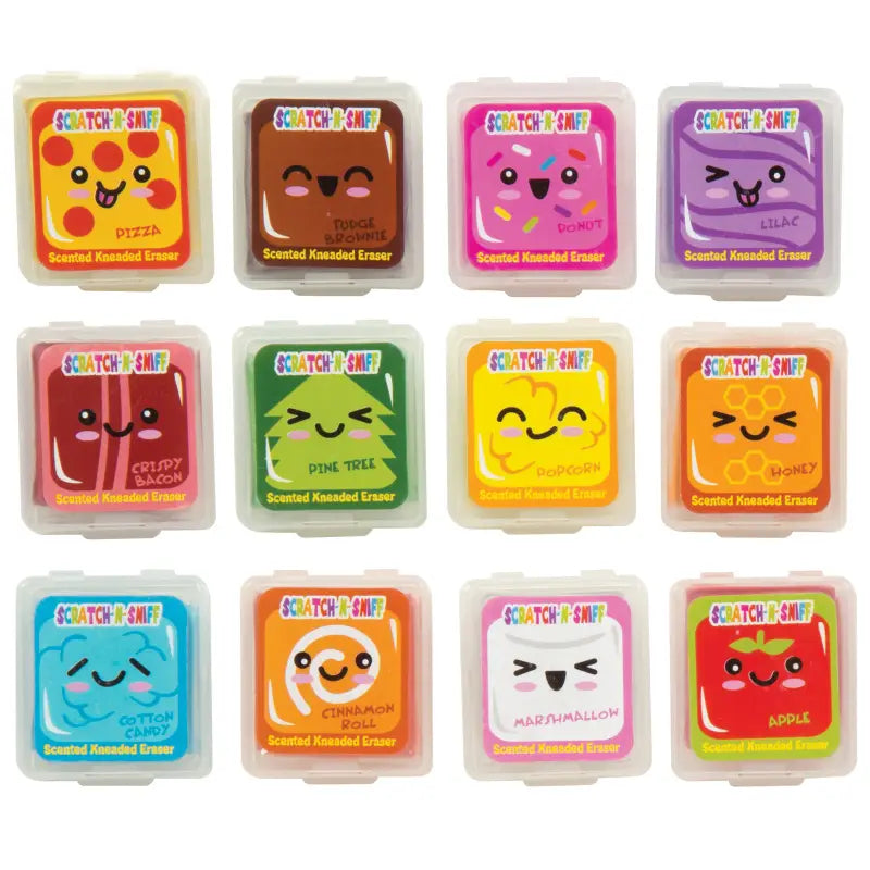 NEW!! 12 Pack Whacky Whiffs Scented Kneadable Erasers