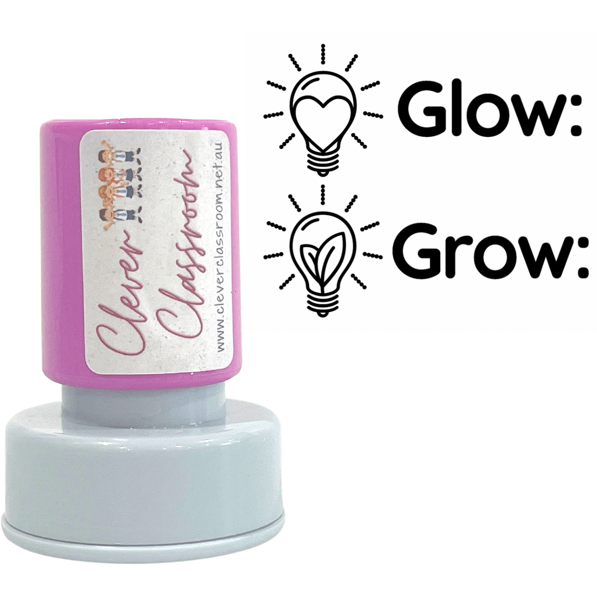 Glow and Grow Teacher Stamp - Round 30mm