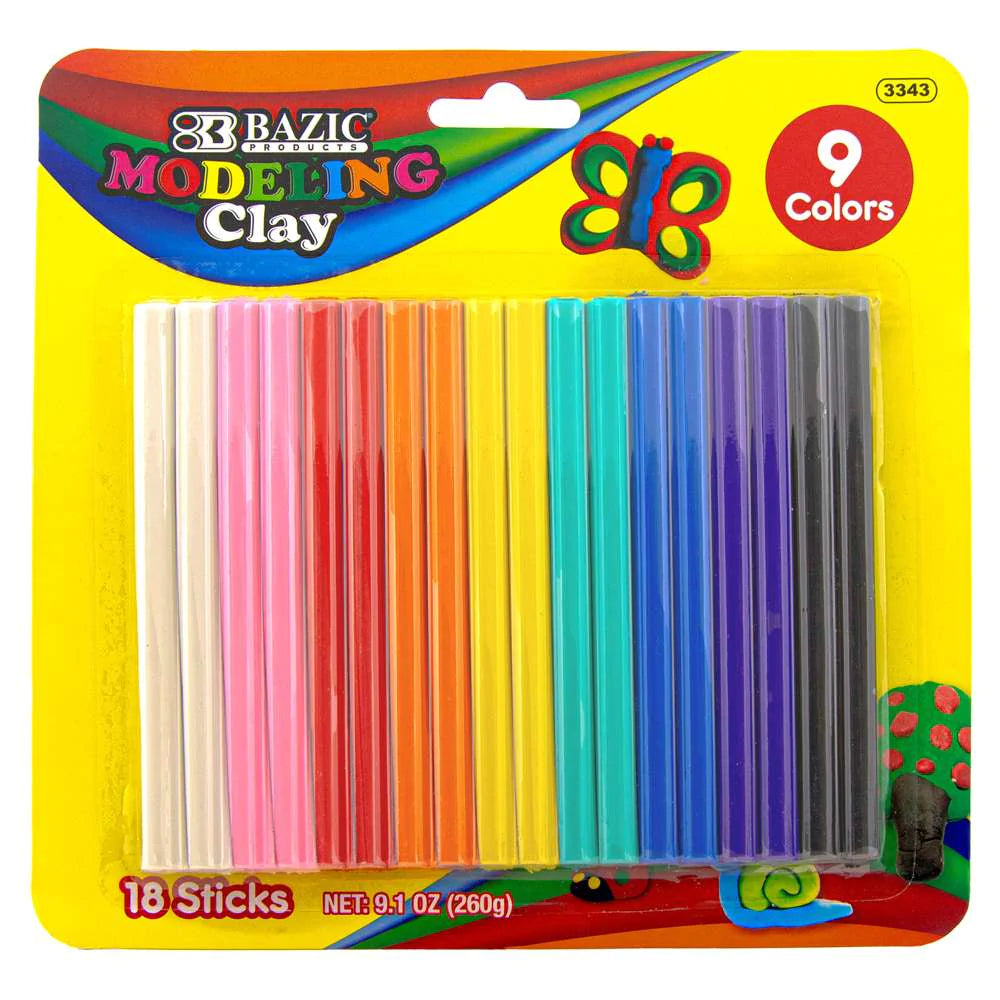 Plasticine Modeling Clay Sticks 9 Color 260g