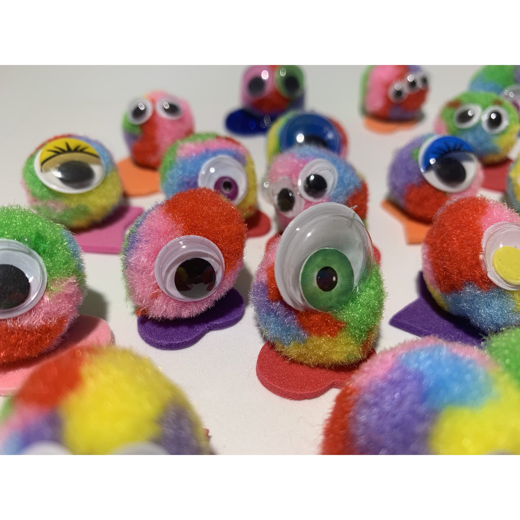 Rainbow Colours Classroom Quiet Rainbow Critters - pompom creatures to use for classroom behaviour - Clever Classroom