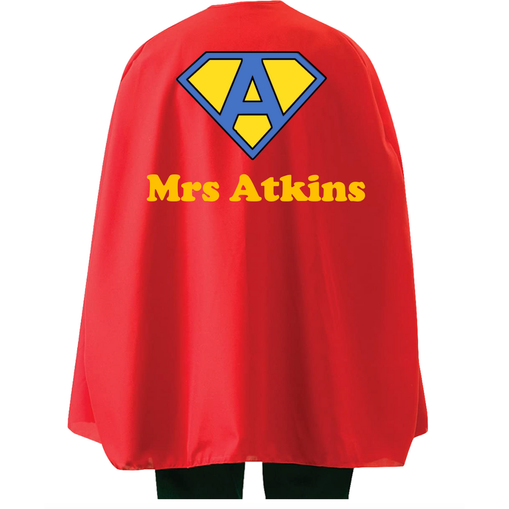 Firebrick Red Superhero Teacher Cape